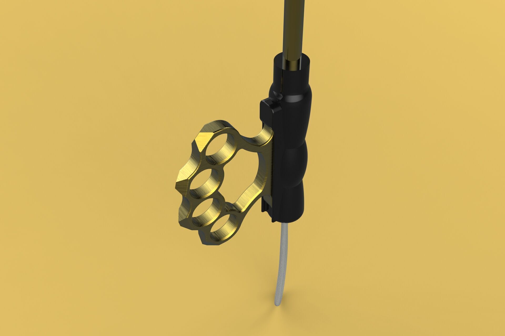 DETACHABLE BRASS KNUCKLES KNUCKLE DUSTER SELF DEFENSE UMBRELLA 3D model_24