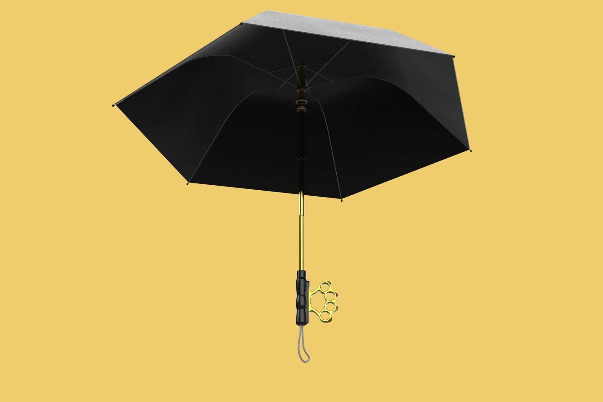 DETACHABLE BRASS KNUCKLES KNUCKLE DUSTER SELF DEFENSE UMBRELLA 3D model_4