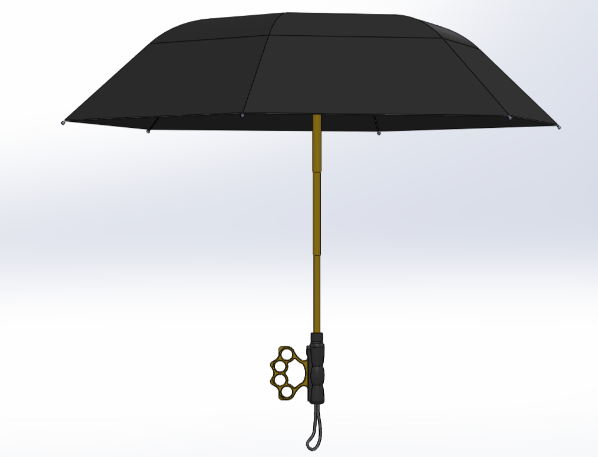 DETACHABLE BRASS KNUCKLES KNUCKLE DUSTER SELF DEFENSE UMBRELLA 3D model_39