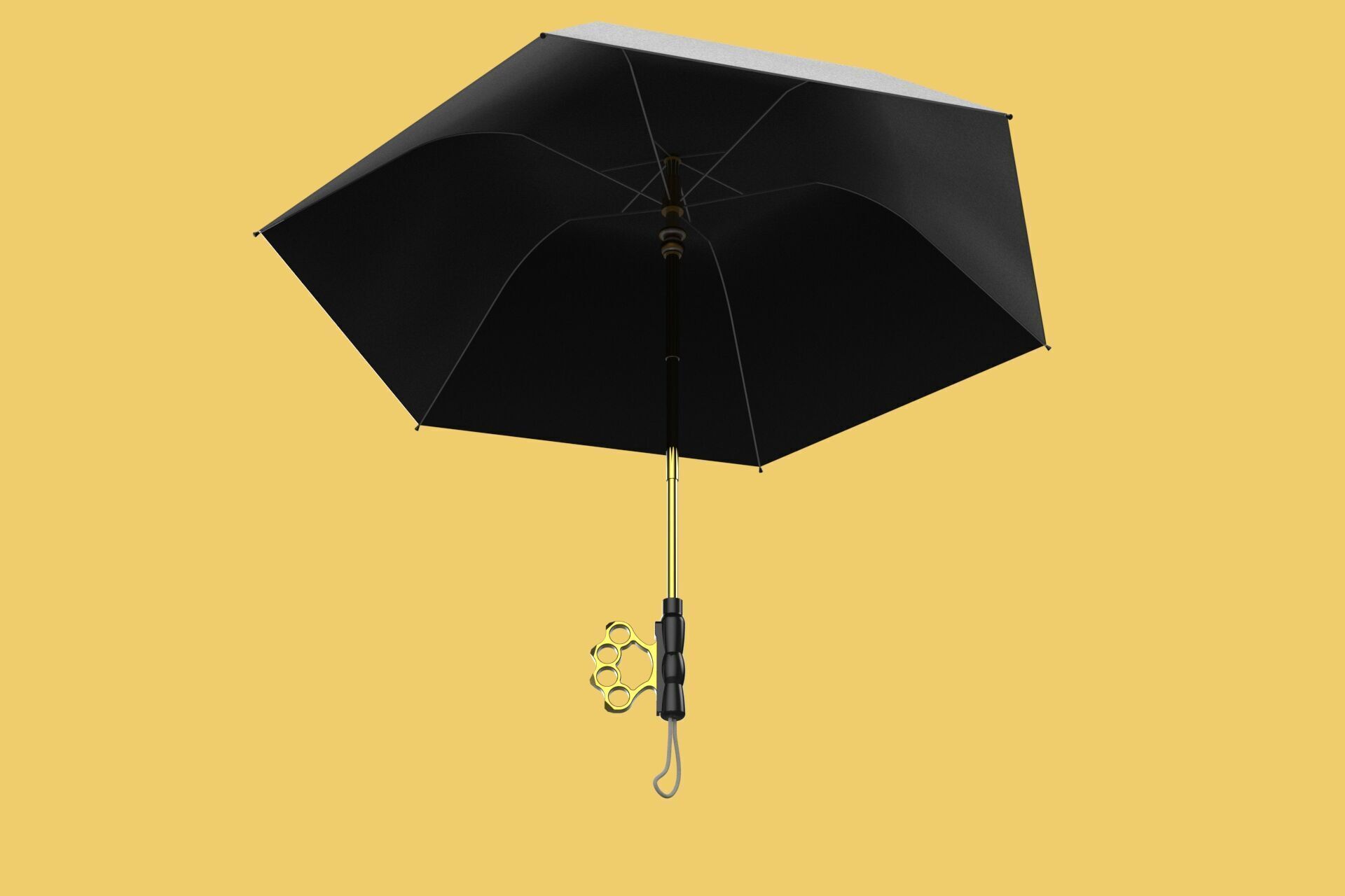 DETACHABLE BRASS KNUCKLES KNUCKLE DUSTER SELF DEFENSE UMBRELLA 3D model_7