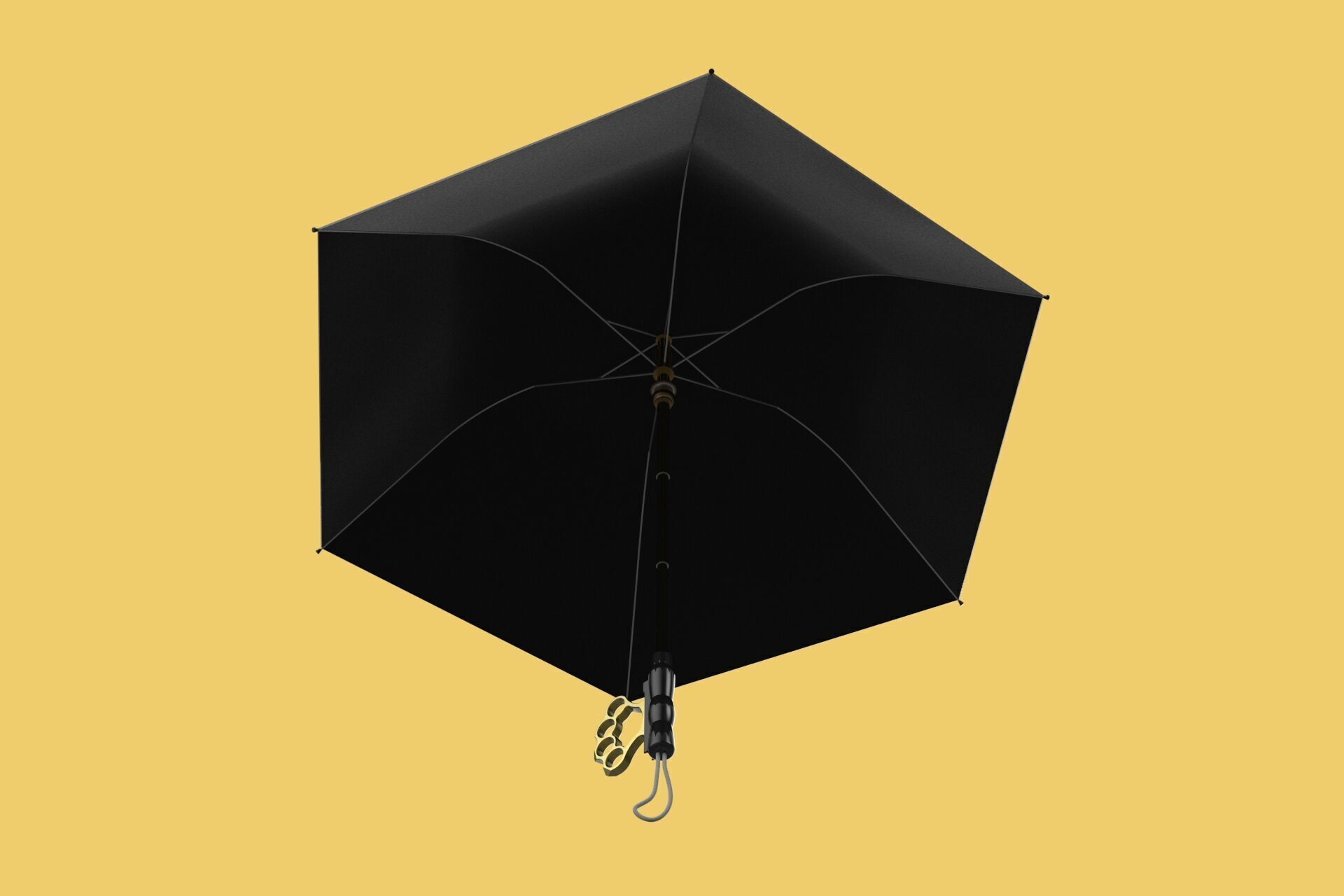 DETACHABLE BRASS KNUCKLES KNUCKLE DUSTER SELF DEFENSE UMBRELLA 3D model_21