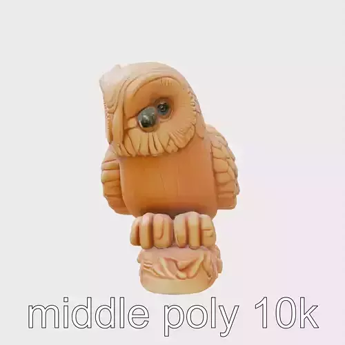 Elegant Owl Carving Decor Model Pack