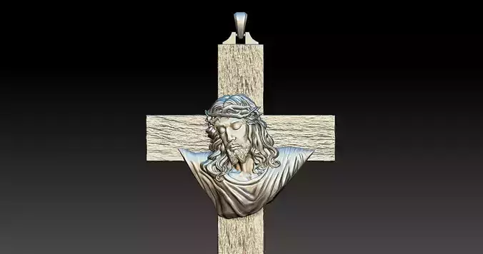 Jesus Head on the Cross Pendant 