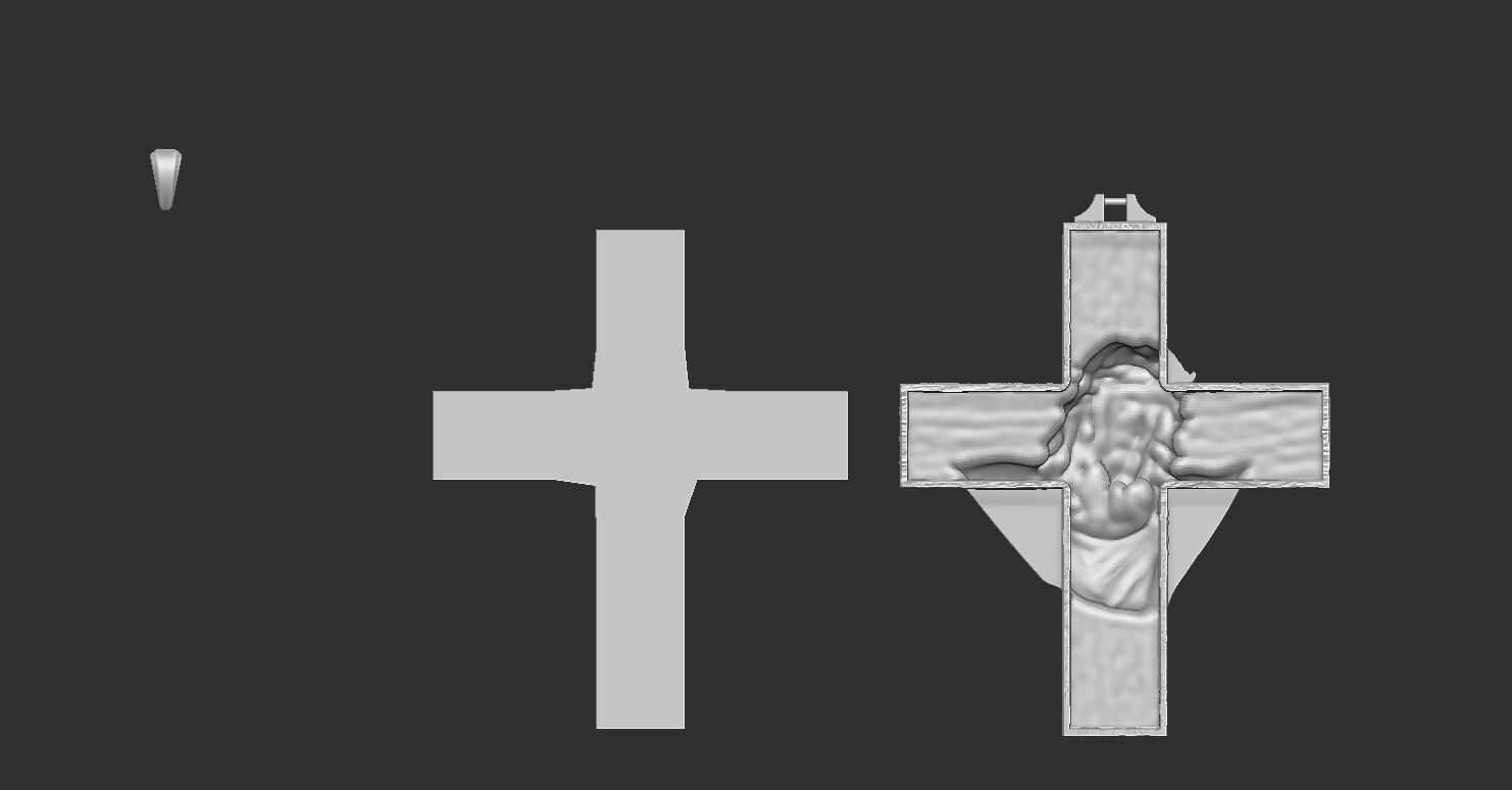 Jesus Head on the Cross Pendant  3D print model_6