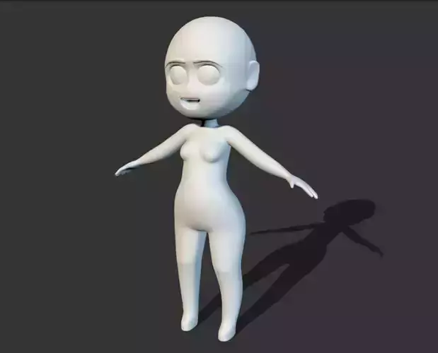 Base Chibi lowpoly highpoly 3D model