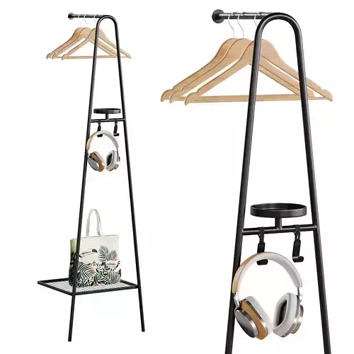 Alganas Clothes rack with shoe storage 3D model