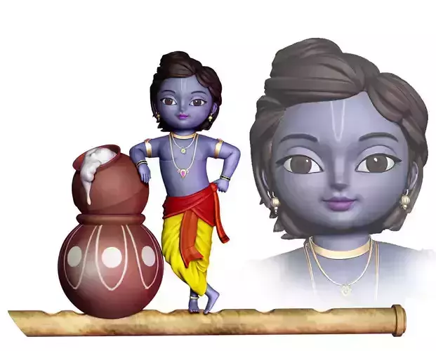  Krishna 3D model for 3D printing