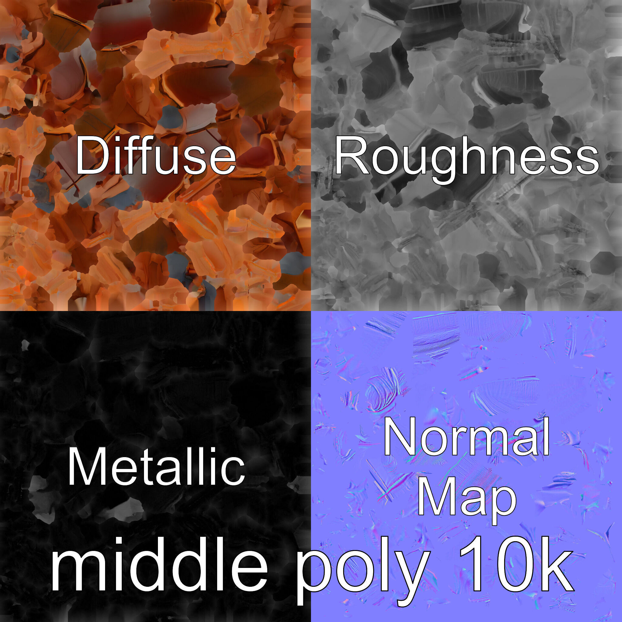 Bug Guardian Cockroach Sculpture model pack Low-poly 3D model_27