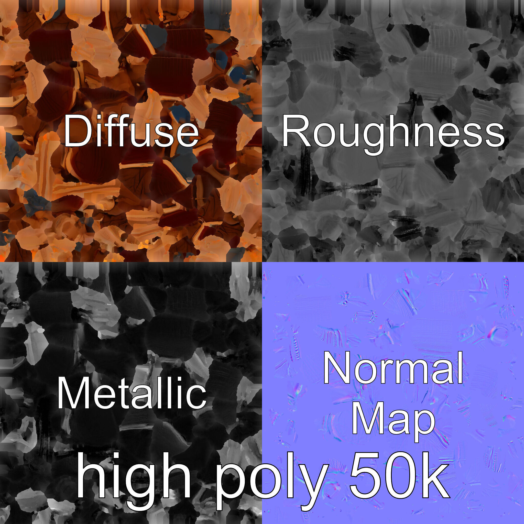 Bug Guardian Cockroach Sculpture model pack Low-poly 3D model_33