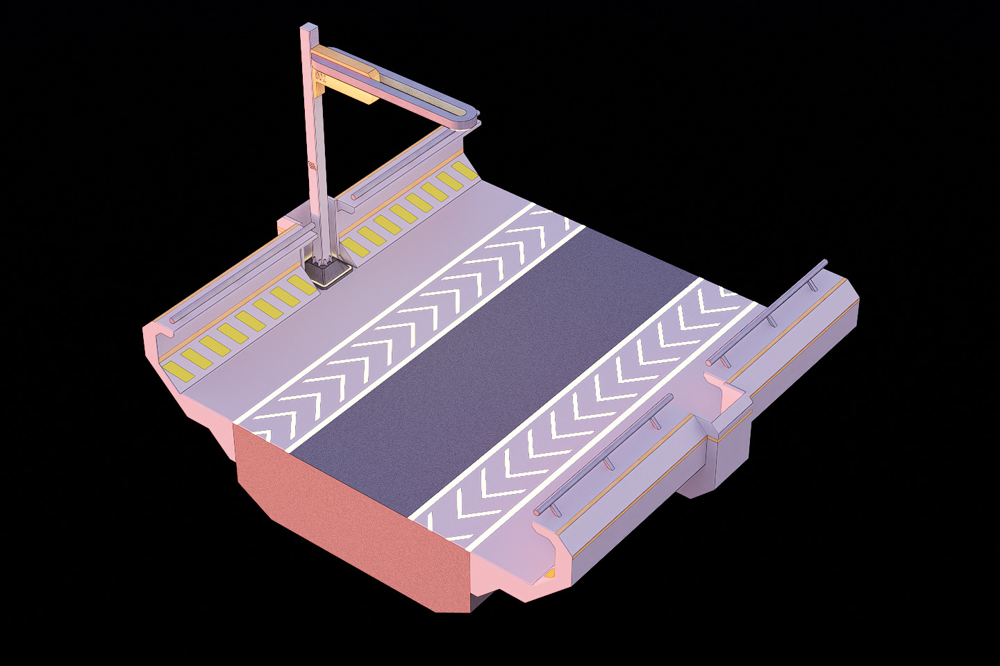 Sci-fi Modular Uncovered Elevated Walkway 3D model_7