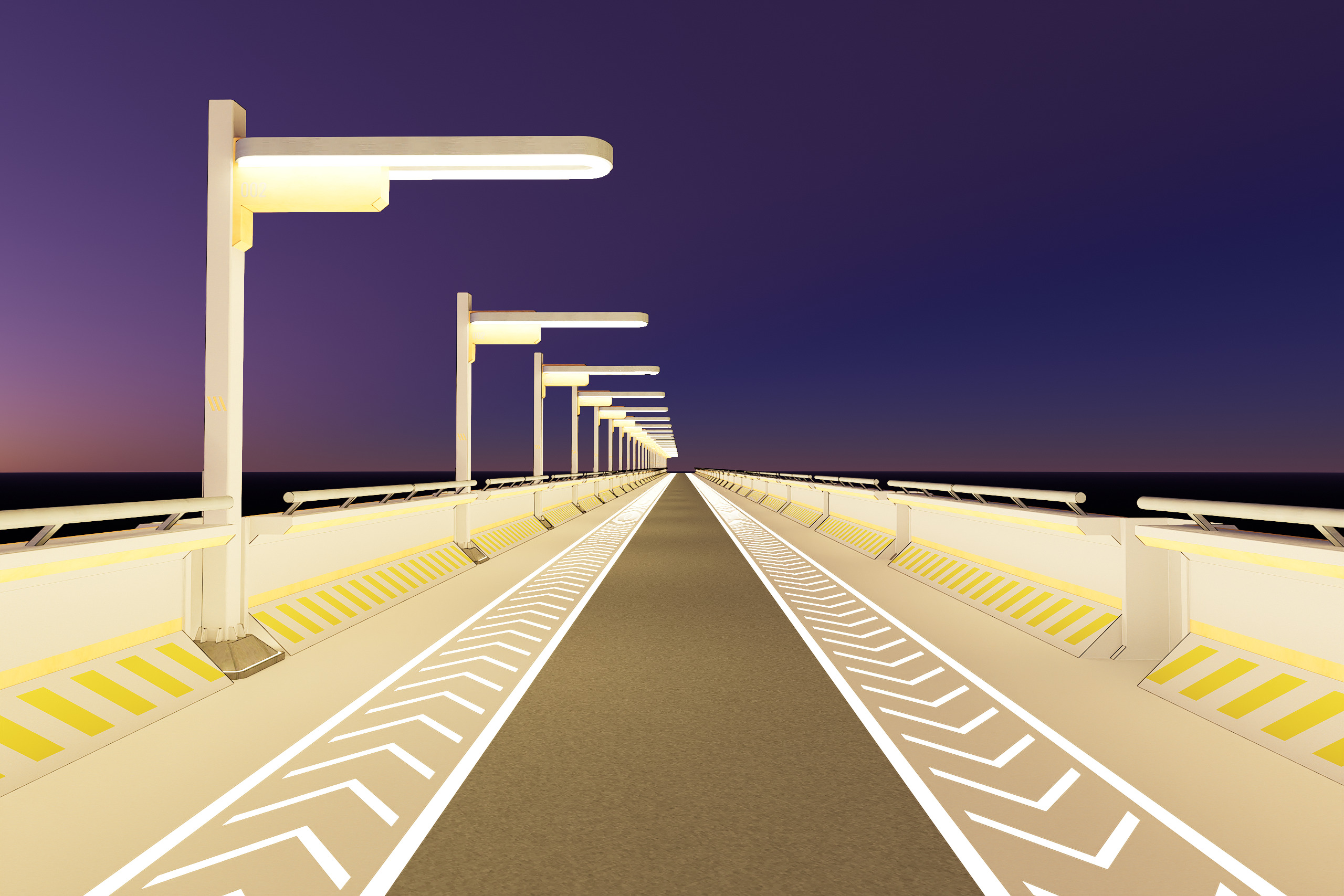 Sci-fi Modular Uncovered Elevated Walkway 3D model_8