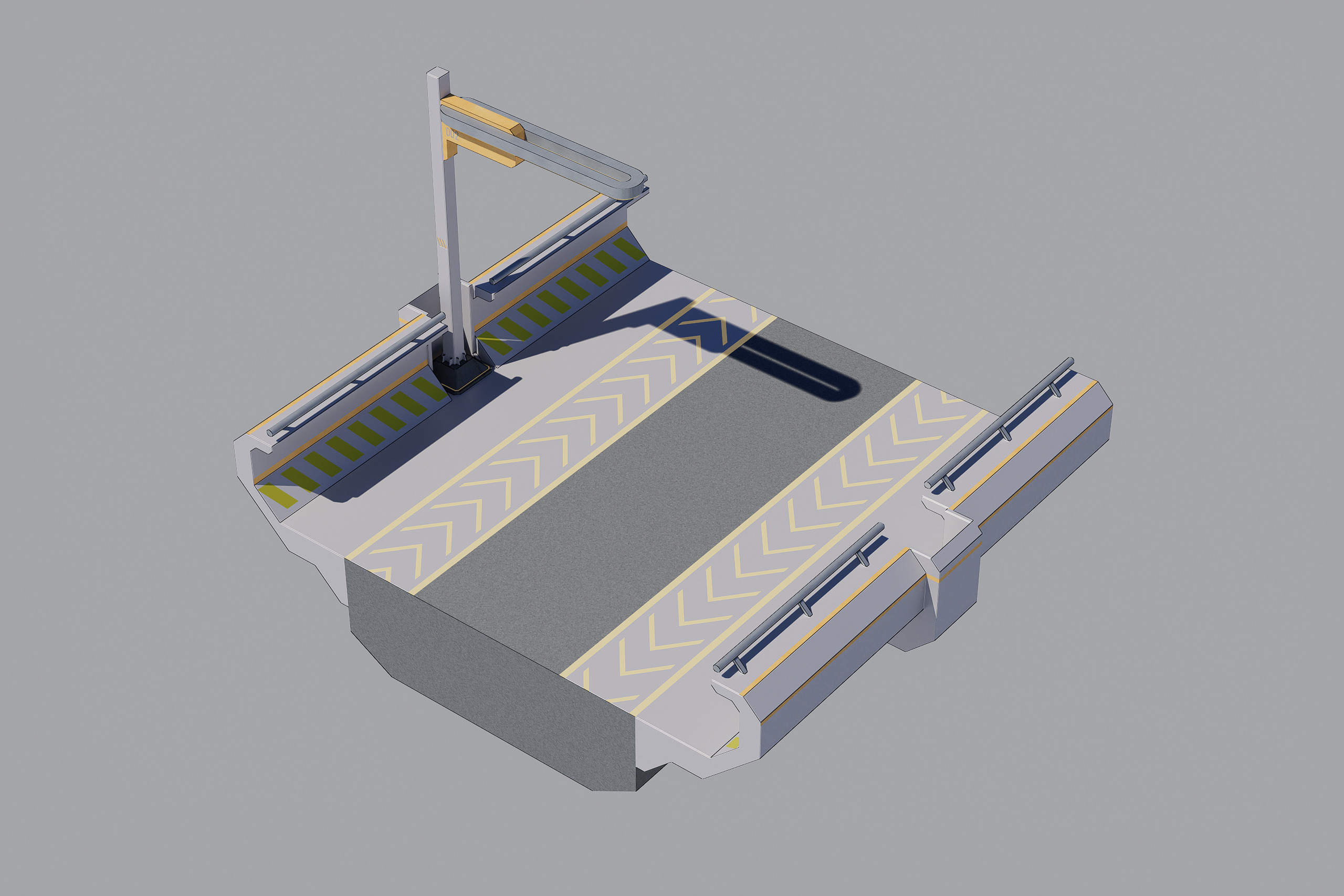 Sci-fi Modular Uncovered Elevated Walkway 3D model_10