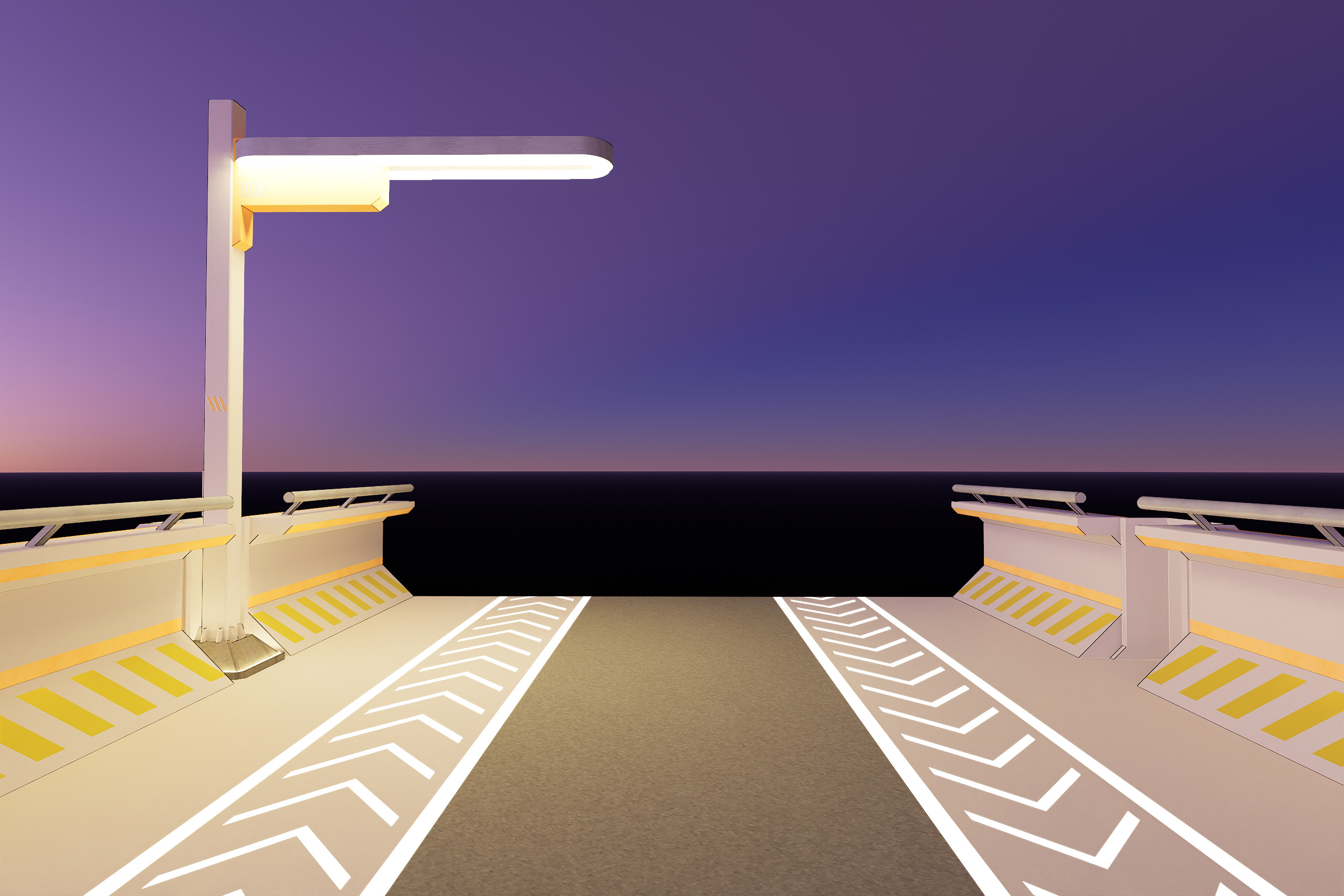 Sci-fi Modular Uncovered Elevated Walkway 3D model_6