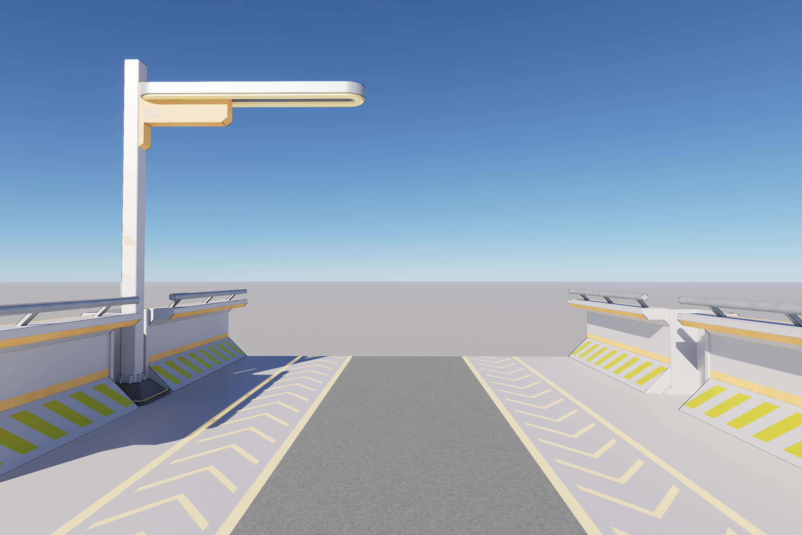 Sci-fi Modular Uncovered Elevated Walkway 3D model_5