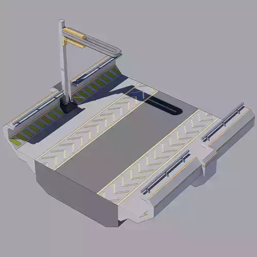Sci-fi Modular Uncovered Elevated Walkway  3D model