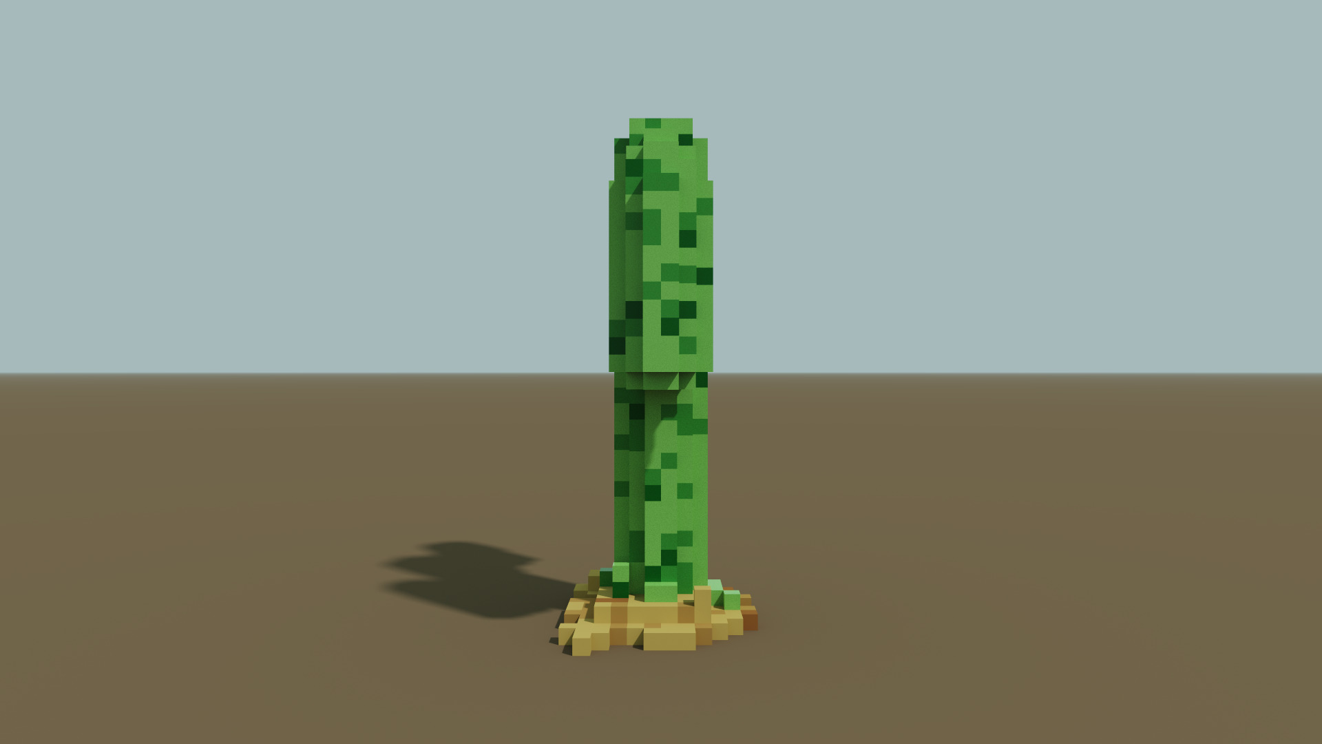 Free Cactus Voxel Model from Main Wild West Bundle OBJ PLY QB Free low-poly 3D model_4