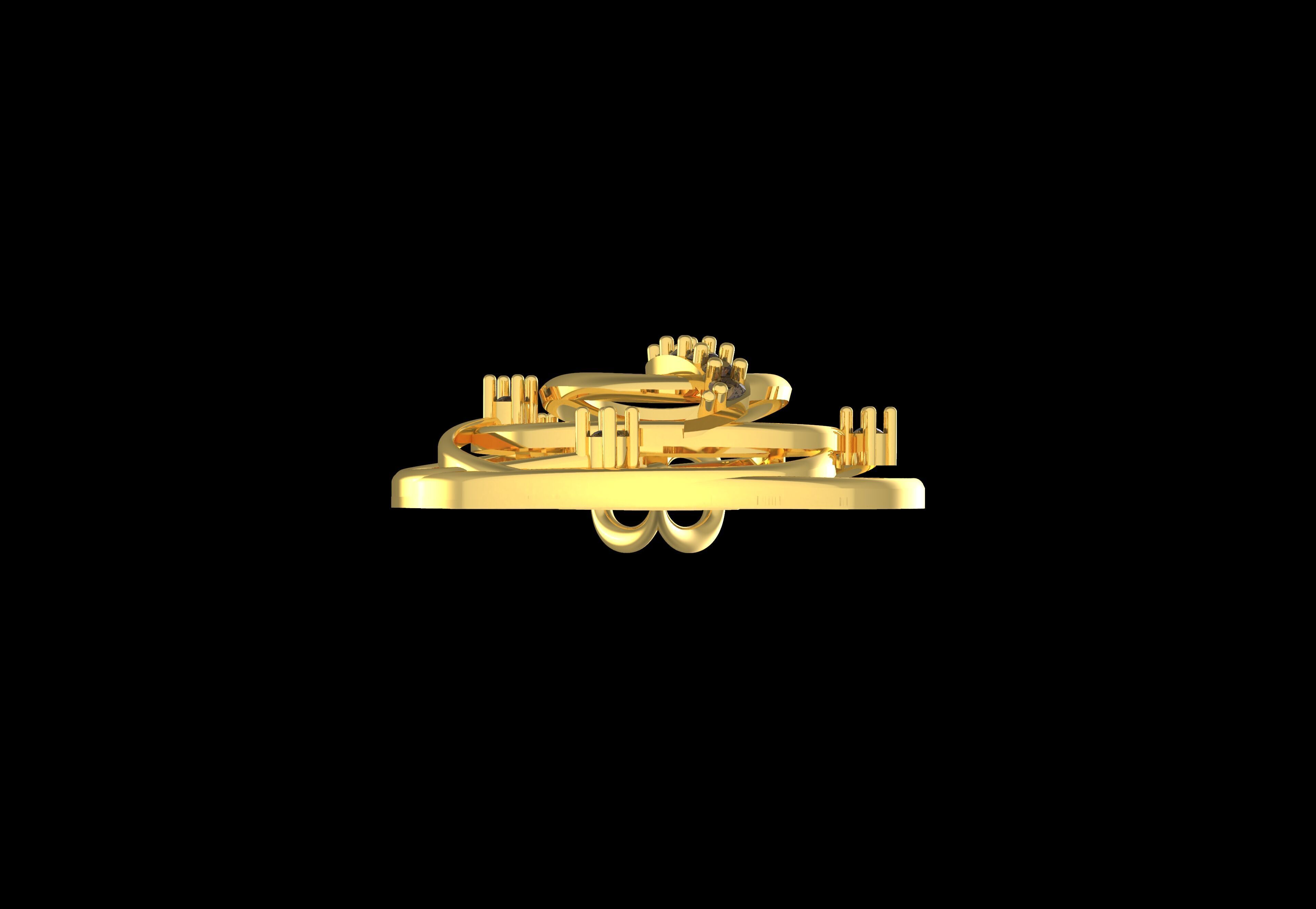 Alphabet Q Diamond Pendant 3D print model_36