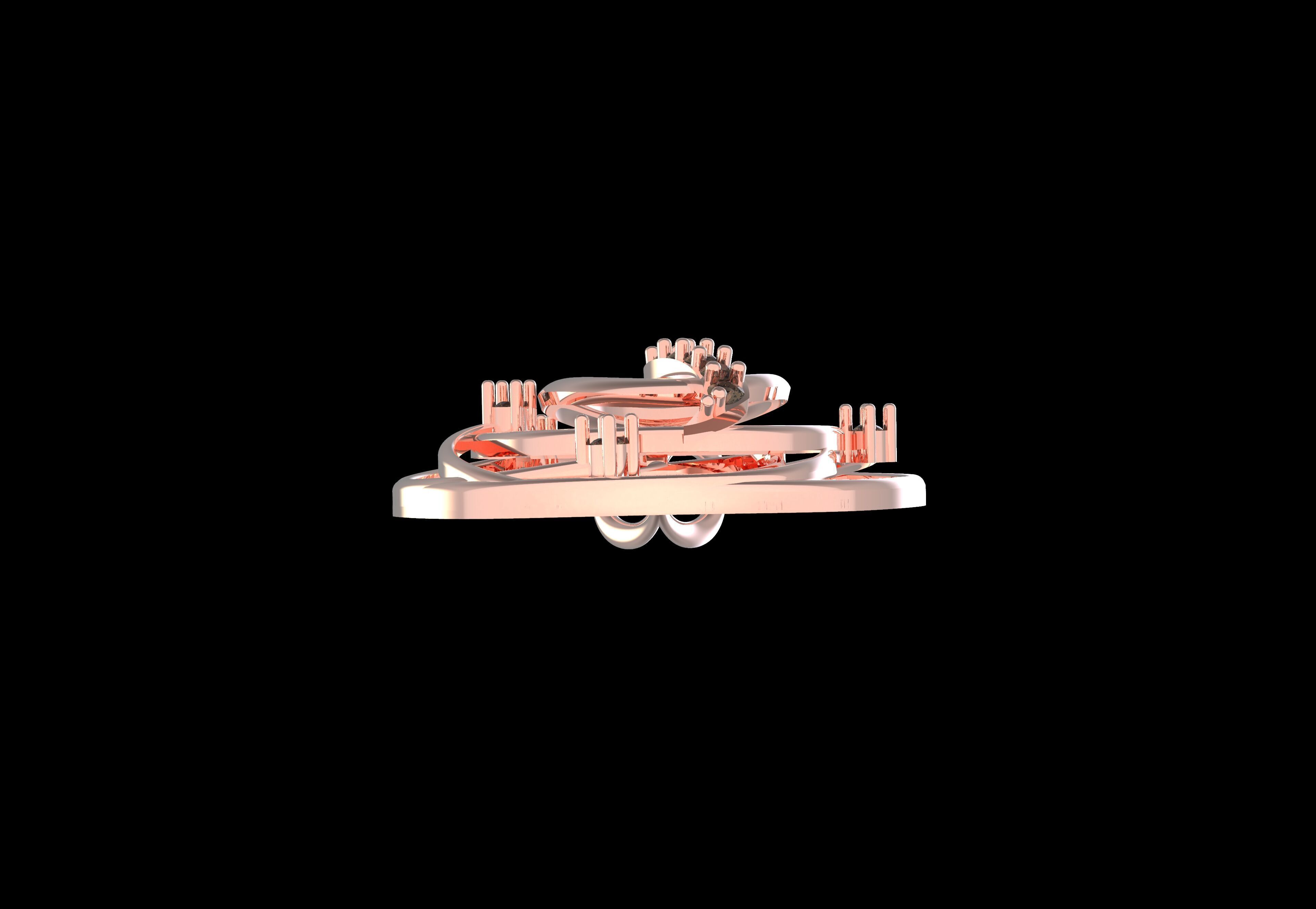 Alphabet Q Diamond Pendant 3D print model_30