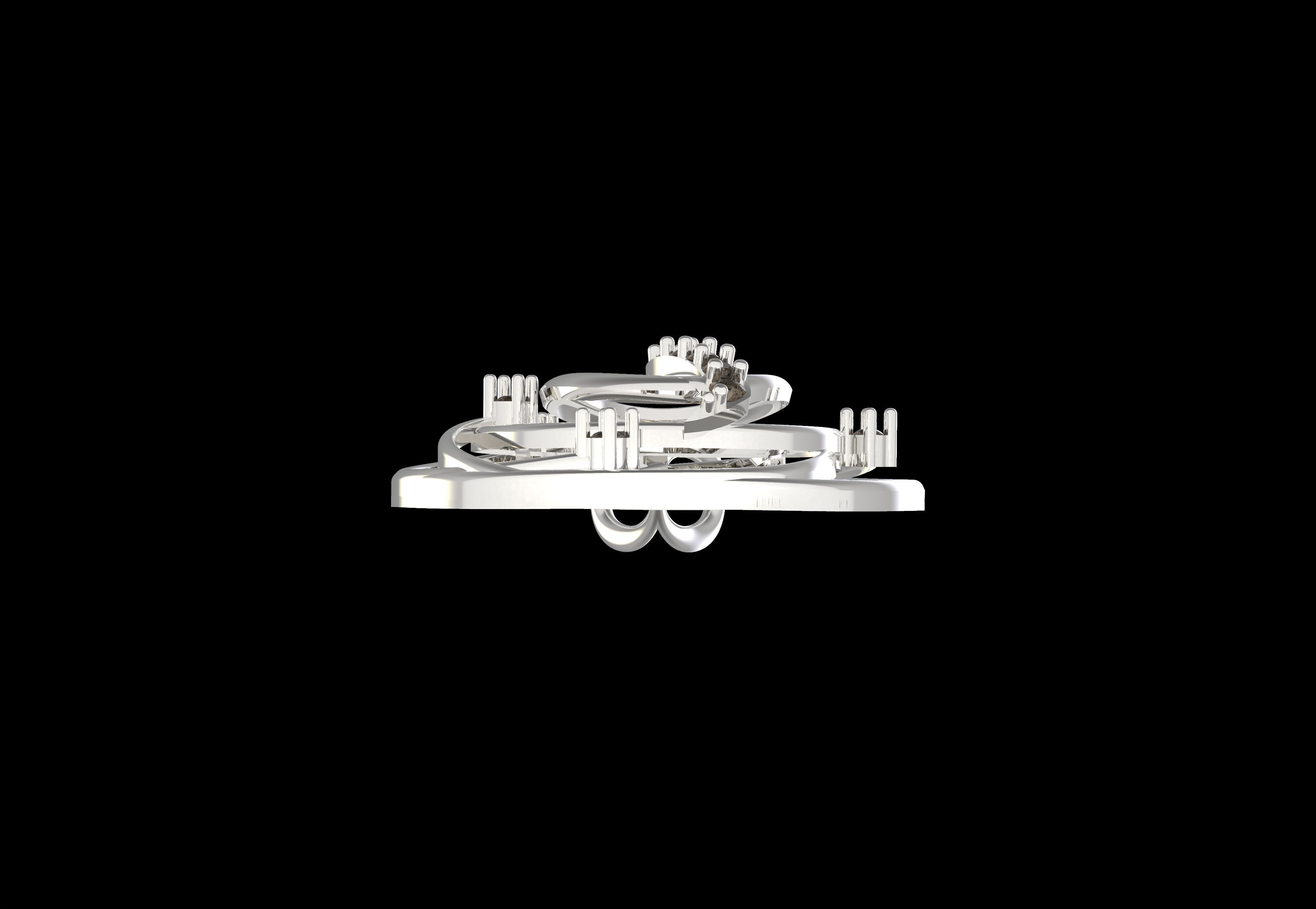 Alphabet Q Diamond Pendant 3D print model_10