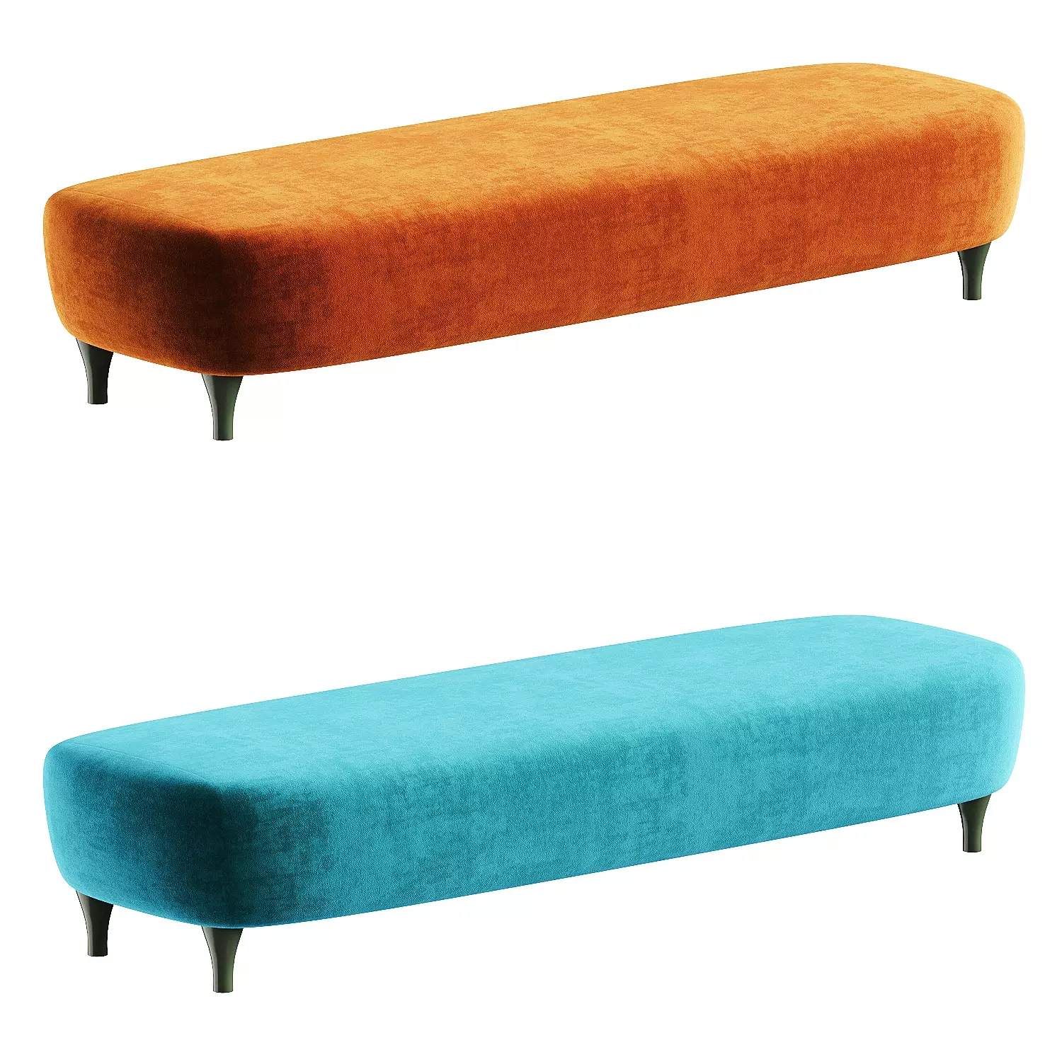 bench orange 3D model_0