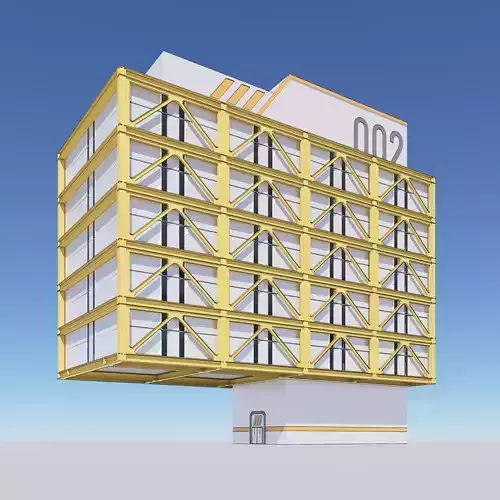 Sci-fi Building Block 002 3D model