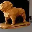 Bulldog low poly geometrical STL