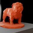 Bulldog low poly geometrical STL 3D print model_1