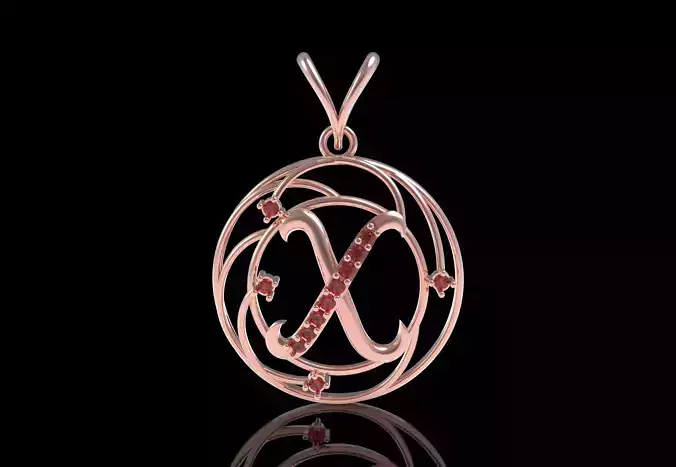 Alphabet X Diamond Pendant