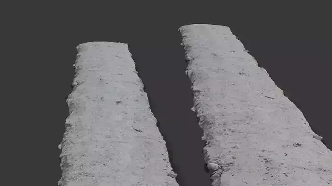 Dirt Tire Tracks  3D Scanned Low-Poly Model Low-poly 3D model