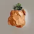 Bulldog head wall mount decor planter low poly geometrical STL