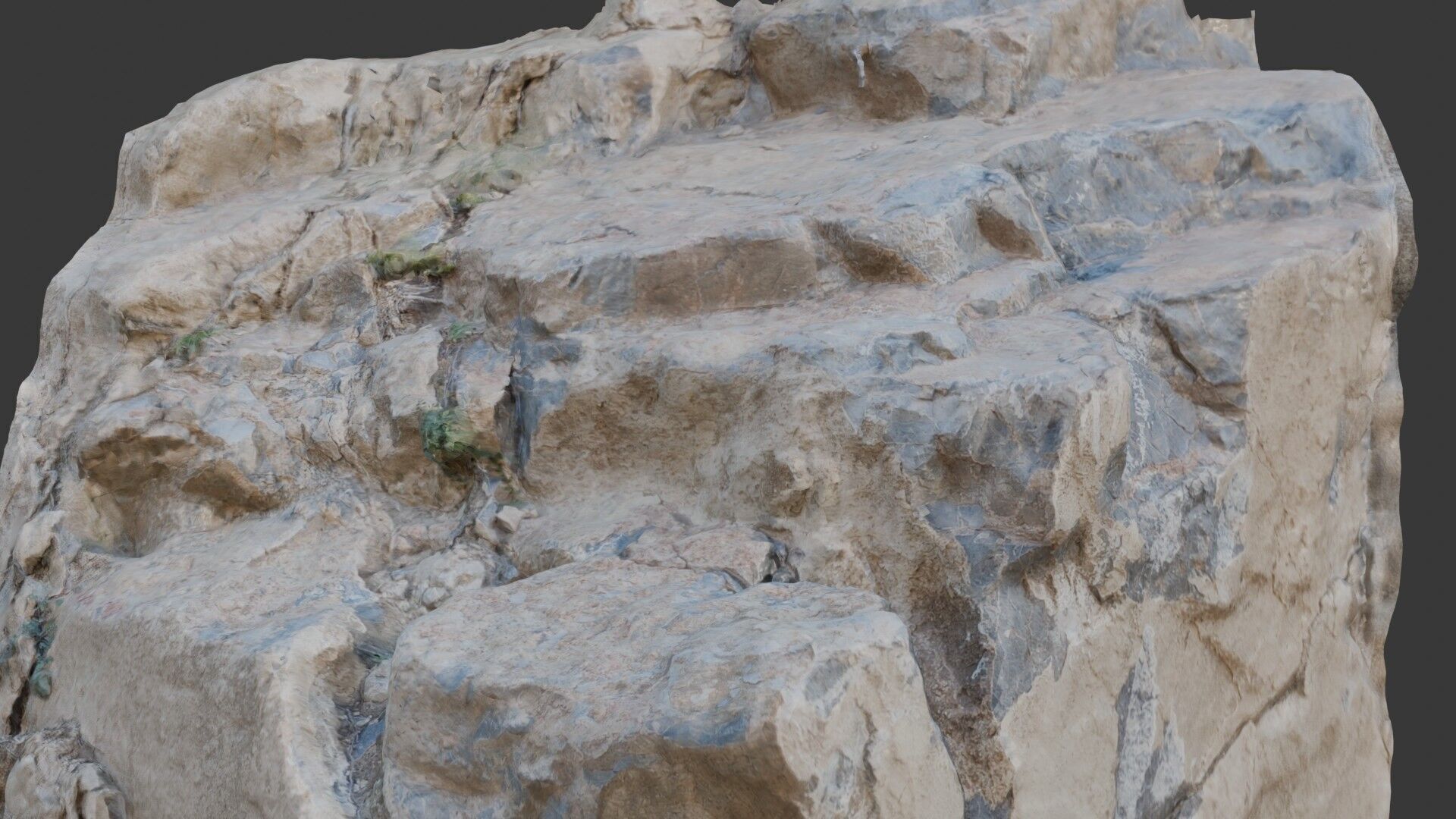 Rock Cliff 3D Scanned Low-Poly Model Low-poly 3D model_3