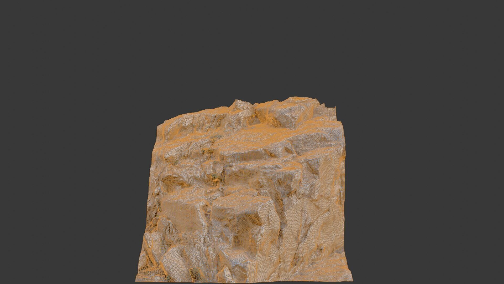 Rock Cliff 3D Scanned Low-Poly Model Low-poly 3D model_2