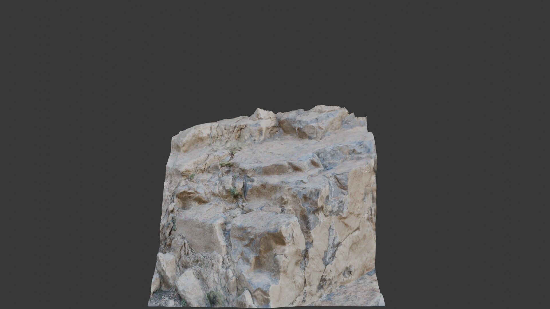 Rock Cliff 3D Scanned Low-Poly Model Low-poly 3D model_1