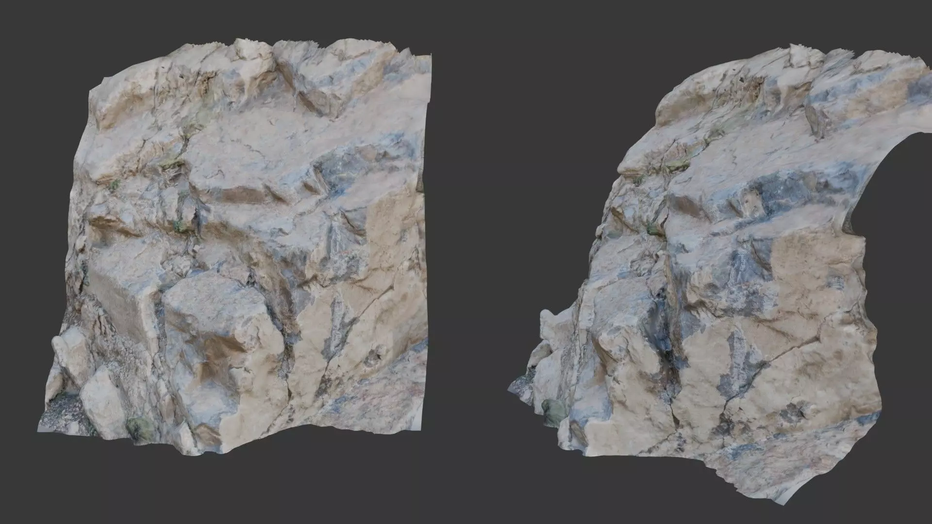 Rock Cliff 3D Scanned Low-Poly Model Low-poly 3D model_0