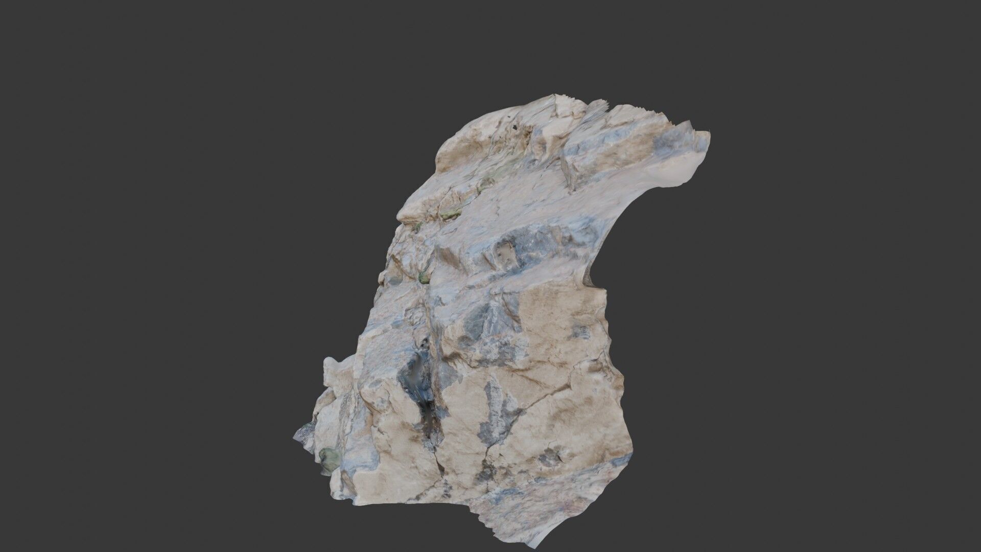 Rock Cliff 3D Scanned Low-Poly Model Low-poly 3D model_4