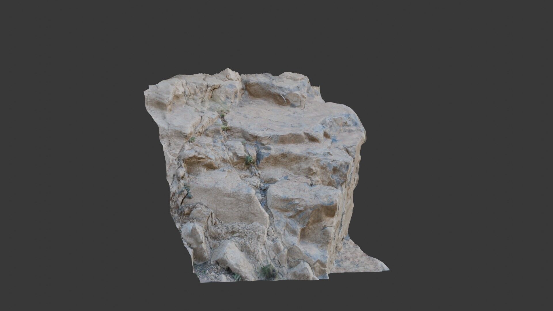 Rock Cliff 3D Scanned Low-Poly Model Low-poly 3D model_6