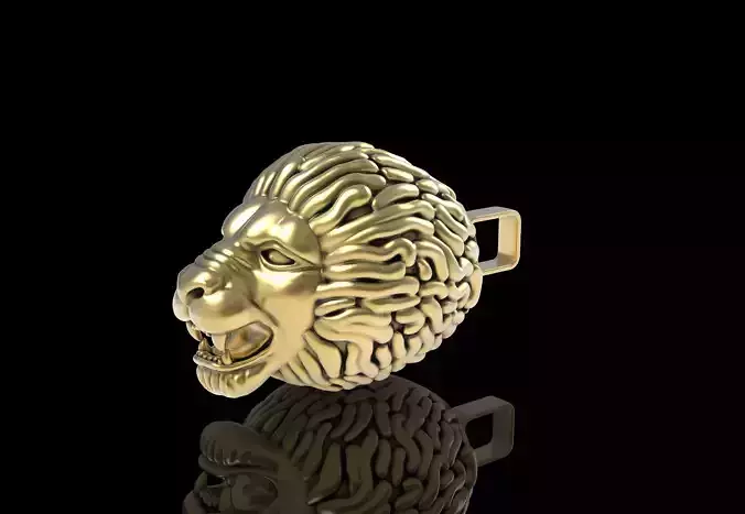Lion Head 3d Pendant