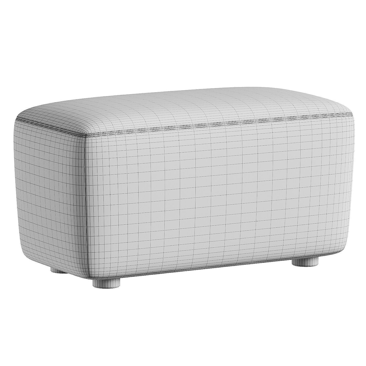 pouf brown dado 3D model_6