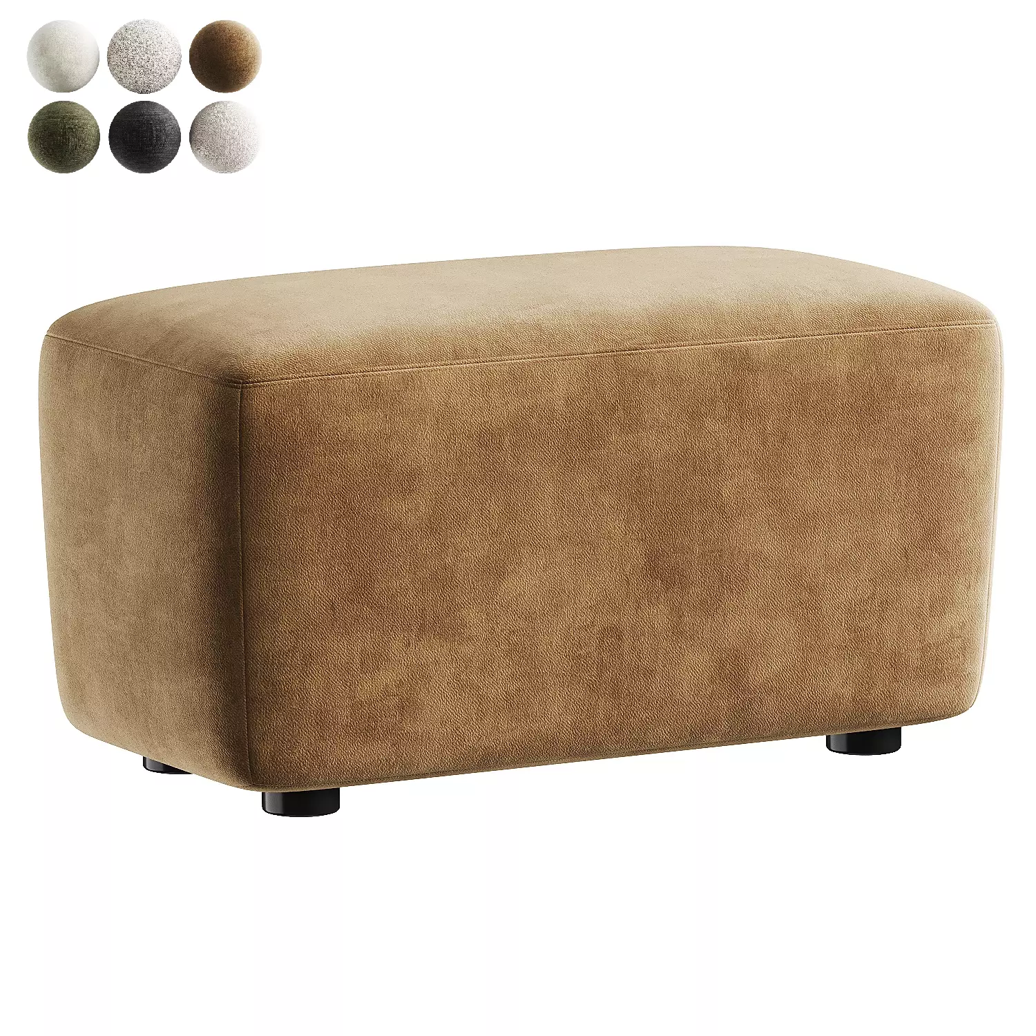 pouf brown dado 3D model_0