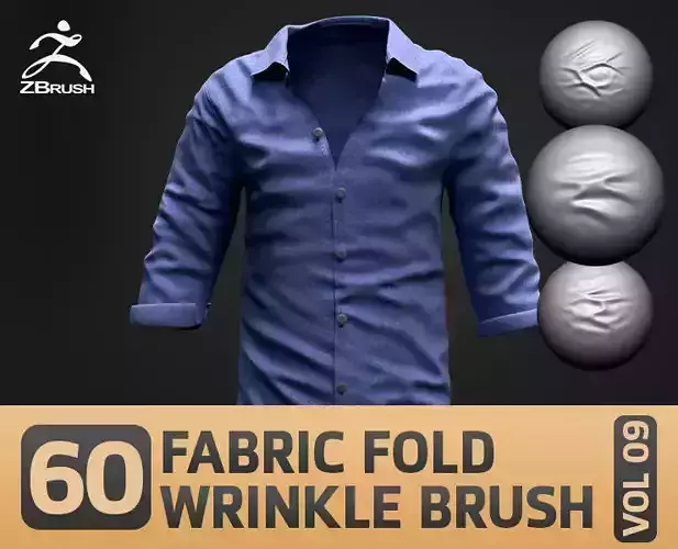 60 Fabric Cloth Wrinkle and Fold Brush  Fabric and Cloth VOL 09
