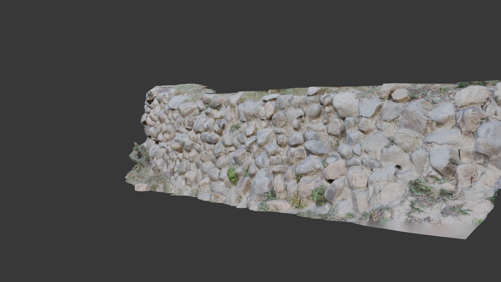 Old Stone Wall 3D Scanned Low-poly 3D model_4