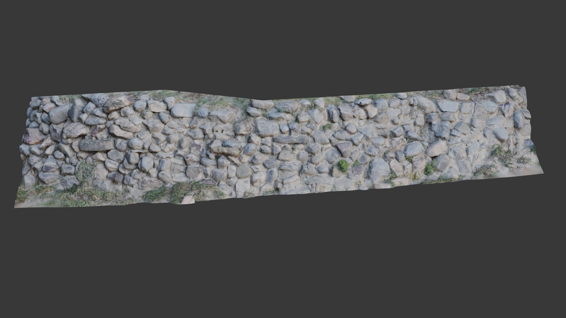 Old Stone Wall 3D Scanned Low-poly 3D model_6