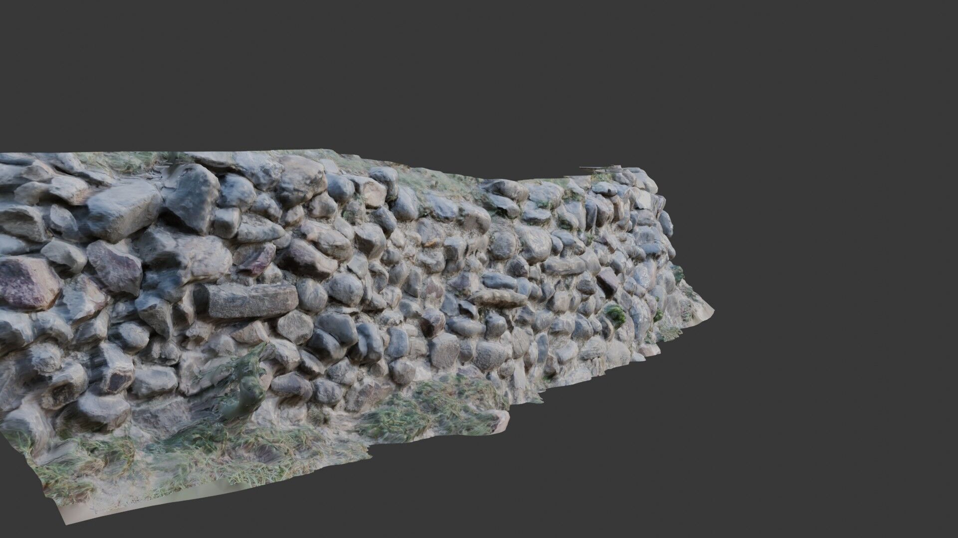 Old Stone Wall 3D Scanned Low-poly 3D model_5