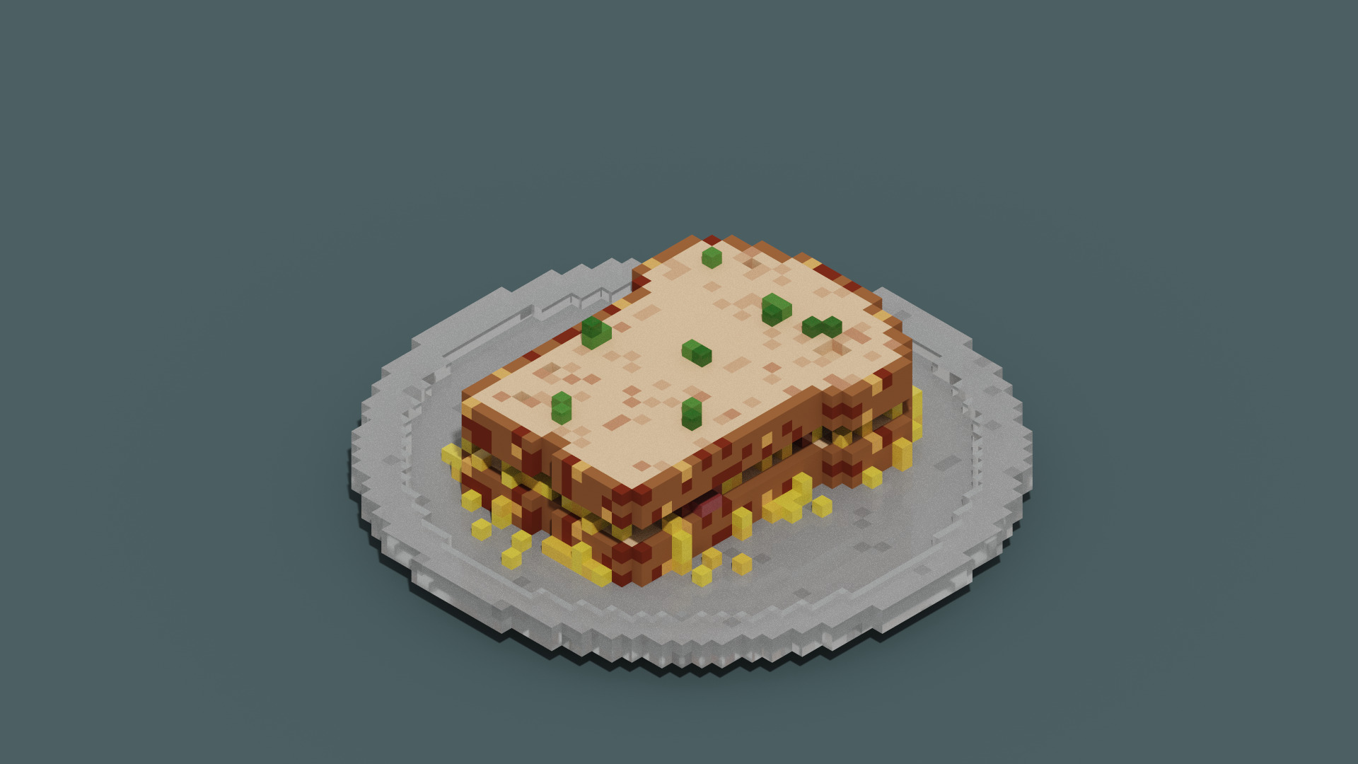 Reddit Spaghetti Sandwich Free 3D Model VOX OBJ PLY QB Free low-poly 3D model_4