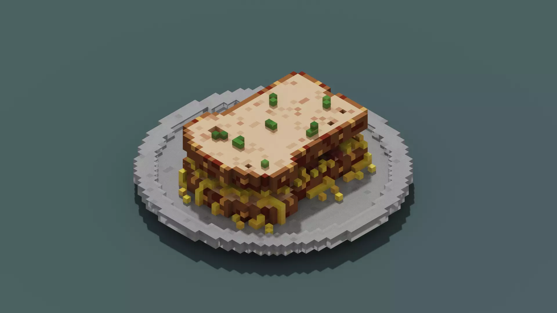 Reddit Spaghetti Sandwich Free 3D Model VOX OBJ PLY QB Free low-poly 3D model_0