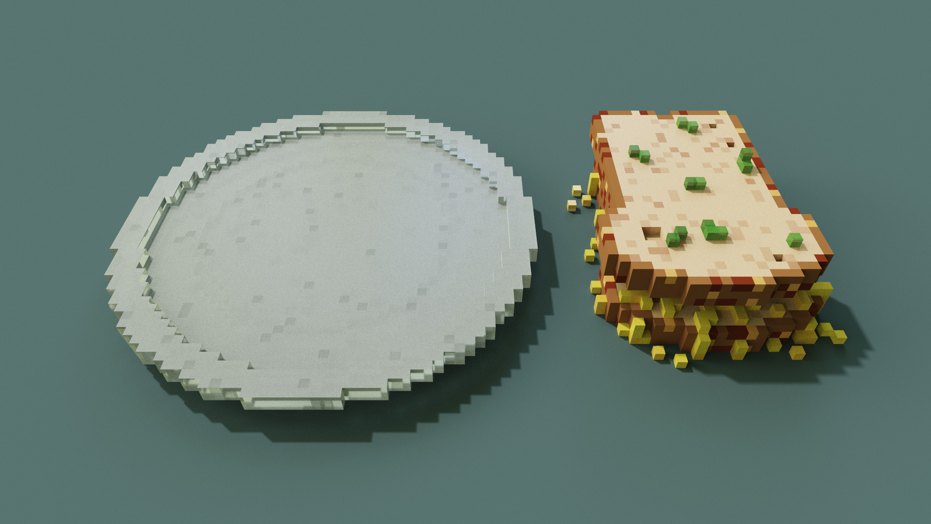 Reddit Spaghetti Sandwich Free 3D Model VOX OBJ PLY QB Free low-poly 3D model_1