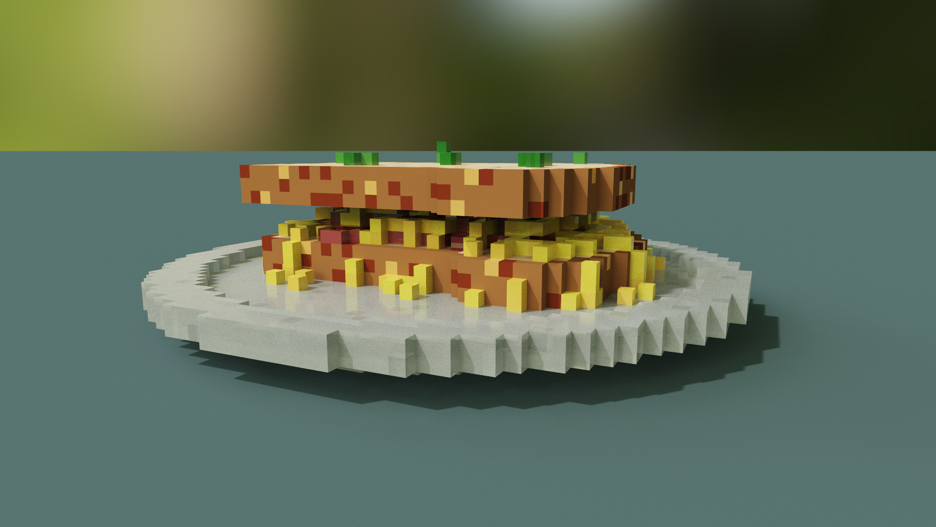 Reddit Spaghetti Sandwich Free 3D Model VOX OBJ PLY QB Free low-poly 3D model_2