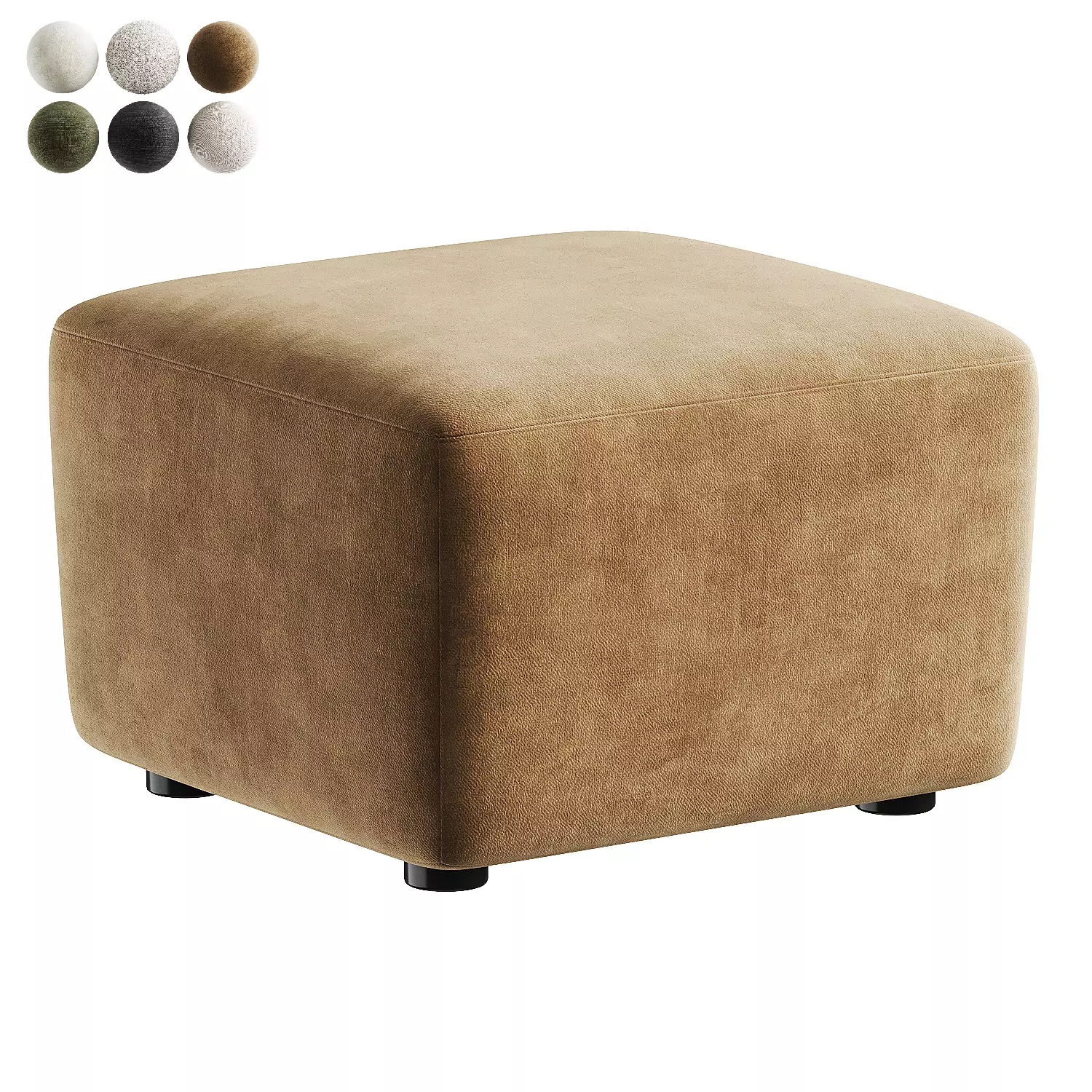 pouf brown 2 dado 3D model_0