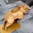 bull low poly angry charging  planter pot flower vase STL