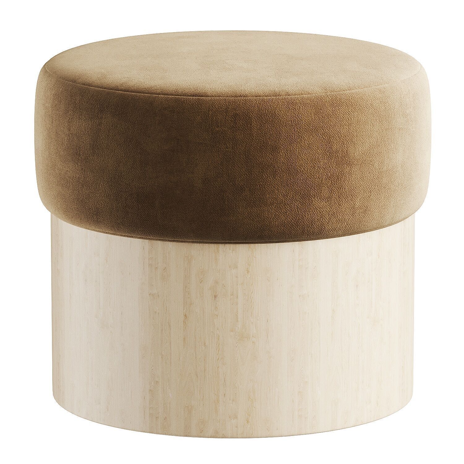 pouf white 3 3D model_1